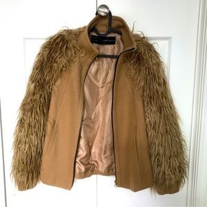 Zara jacket with shag fur sleeves - Wild!